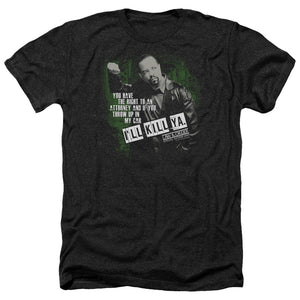 AN OFFCIALLY LICENSED LAW AND ORDER SVU ILL KILL YA MEN'S HEATHER T-SHIRT CHARCOAL