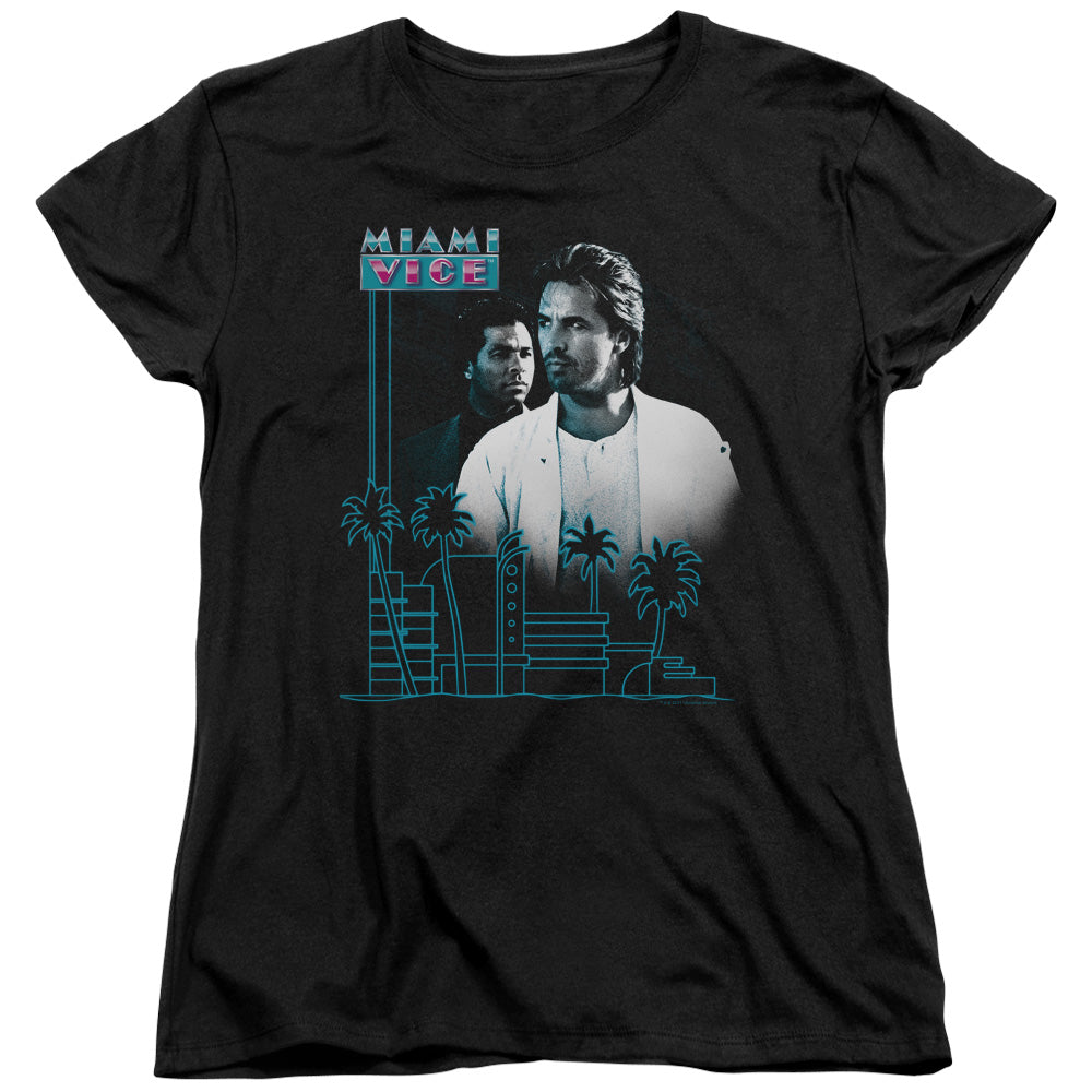 Miami Vice Looking Out Licensed Women's T-Shirt Regular Fit SM-2X
