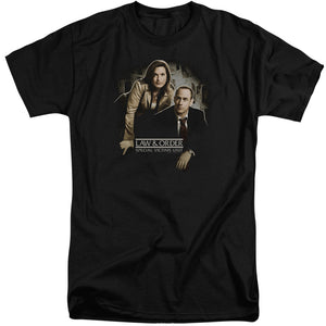 AN OFFCIALLY LICENSED LAW AND ORDER SVU HELPING VICTIMS MEN'S TALL FIT T-SHIRT BLACK