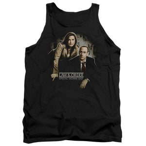 AN OFFCIALLY LICENSED LAW AND ORDER SVU HELPING VICTIMS ADULT UNISEX TANK TOP BLACK