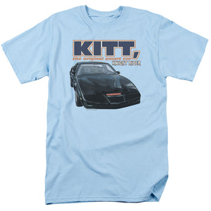 AN OFFCIALLY LICENSED KNIGHT RIDER ORIGINAL SMART CAR MEN'S REGULAR FIT T-SHIRT LIGHT BLUE