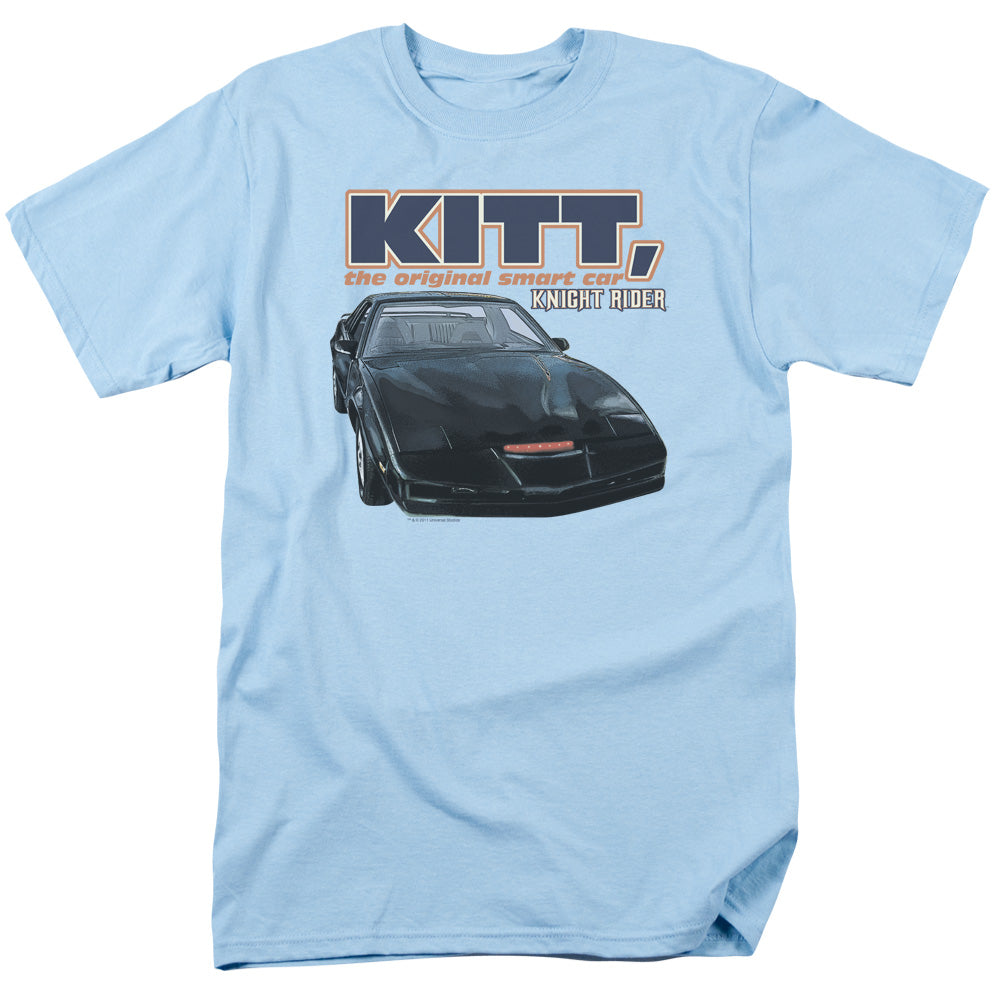 AN OFFCIALLY LICENSED KNIGHT RIDER ORIGINAL SMART CAR MEN'S REGULAR FIT T-SHIRT LIGHT BLUE