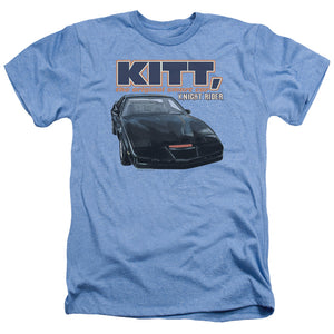 AN OFFCIALLY LICENSED KNIGHT RIDER ORIGINAL SMART CAR MEN'S HEATHER T-SHIRT LIGHT BLUE