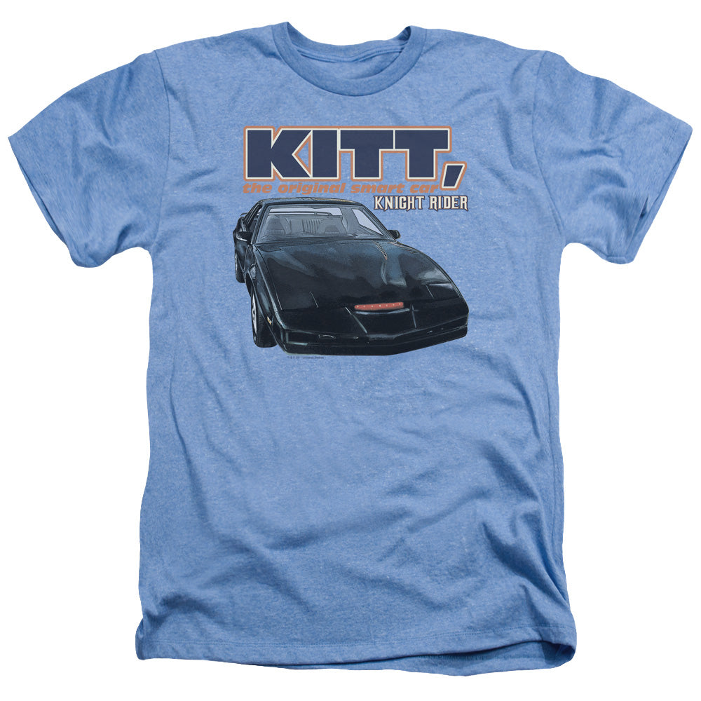 AN OFFCIALLY LICENSED KNIGHT RIDER ORIGINAL SMART CAR MEN'S HEATHER T-SHIRT LIGHT BLUE