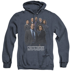 AN OFFCIALLY LICENSED LAW AND ORDER SVU TEAM ADULT UNISEX HEATHER PULLOVER HOODIE NAVY