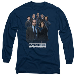 AN OFFCIALLY LICENSED LAW AND ORDER SVU TEAM MEN'S LONG SLEEVE T-SHIRT NAVY