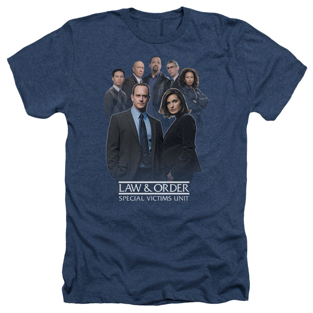 AN OFFCIALLY LICENSED LAW AND ORDER SVU TEAM MEN'S HEATHER T-SHIRT NAVY