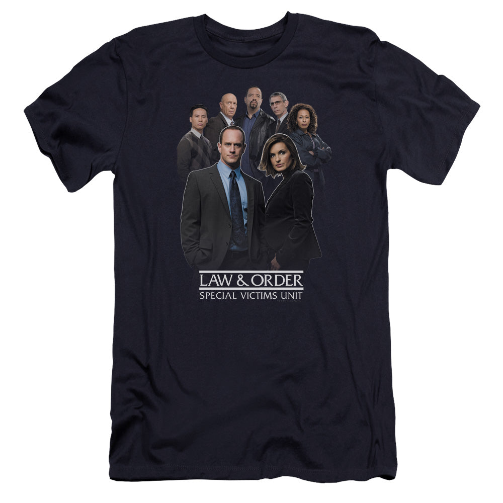 AN OFFCIALLY LICENSED LAW AND ORDER SVU TEAM MEN'S PREMIUM SLIM FIT T-SHIRT NAVY