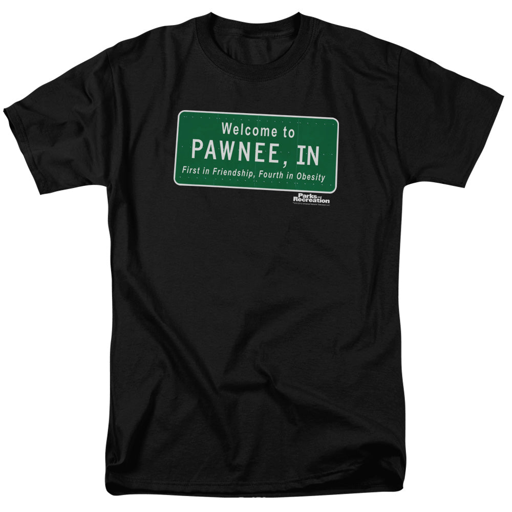 Parks And Rec Pawnee Sign Licensed Adult Unisex T-Shirt Regular Fit Tee LG