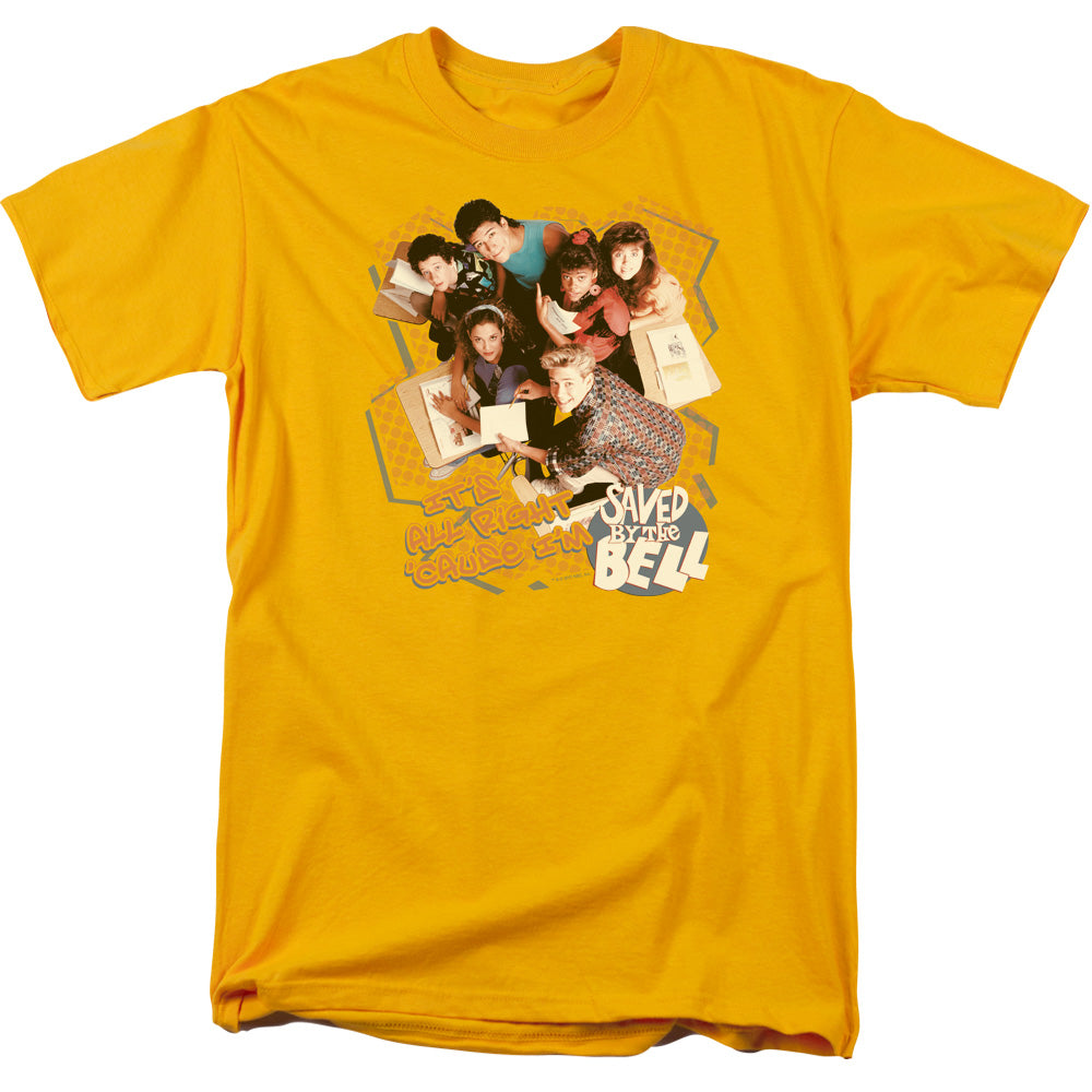 Saved By The Bell Its All Right Licensed Adult Unisex T-Shirt Regular Fit Tee