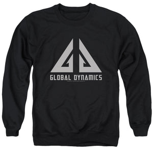 AN OFFCIALLY LICENSED EUREKA GLOBAL DYNAMICS LOGO ADULT UNISEX CREWNECK SWEATSHIRT BLACK