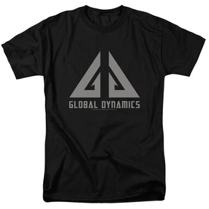 AN OFFCIALLY LICENSED EUREKA GLOBAL DYNAMICS LOGO MEN'S REGULAR FIT T-SHIRT BLACK