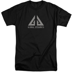 AN OFFCIALLY LICENSED EUREKA GLOBAL DYNAMICS LOGO MEN'S TALL FIT T-SHIRT BLACK
