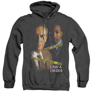 AN OFFCIALLY LICENSED LAW AND ORDER BRISCOE&GREEN ADULT UNISEX HEATHER PULLOVER HOODIE BLACK