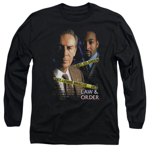 AN OFFCIALLY LICENSED LAW AND ORDER BRISCOE&GREEN MEN'S LONG SLEEVE T-SHIRT BLACK