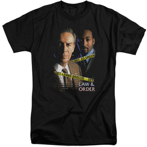 AN OFFCIALLY LICENSED LAW AND ORDER BRISCOE&GREEN MEN'S TALL FIT T-SHIRT BLACK