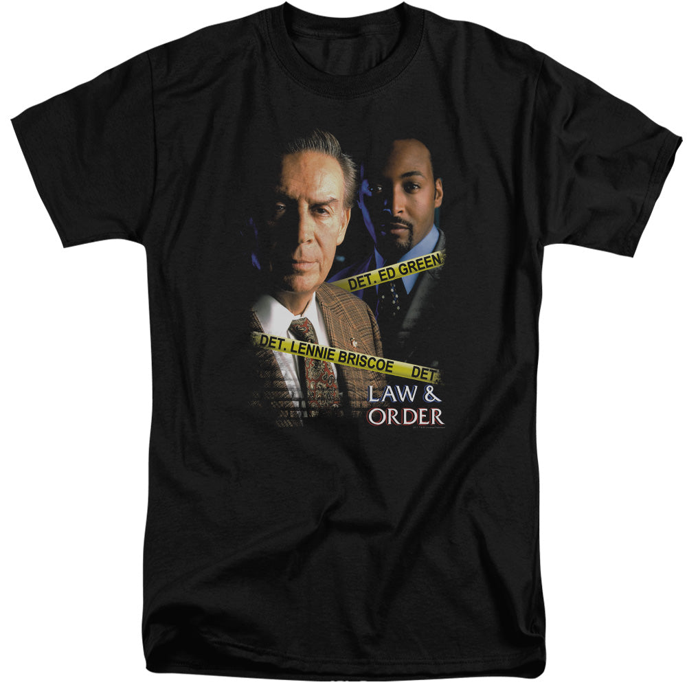AN OFFCIALLY LICENSED LAW AND ORDER BRISCOE&GREEN MEN'S TALL FIT T-SHIRT BLACK