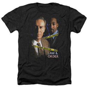 AN OFFCIALLY LICENSED LAW AND ORDER BRISCOE&GREEN MEN'S HEATHER T-SHIRT CHARCOAL