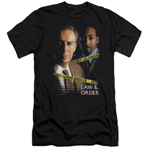 AN OFFCIALLY LICENSED LAW AND ORDER BRISCOE&GREEN MEN'S PREMIUM SLIM FIT T-SHIRT BLACK