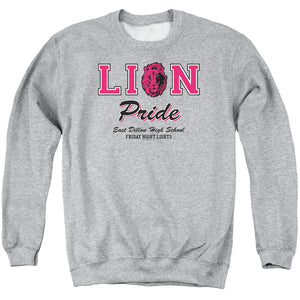 AN OFFCIALLY LICENSED FRIDAY NIGHT LIGHTS LIONS PRIDE ADULT UNISEX CREWNECK SWEATSHIRT ATHLETIC HEATHER