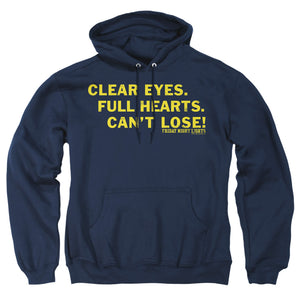 AN OFFCIALLY LICENSED FRIDAY NIGHT LIGHTS CLEAR EYES ADULT UNISEX PULLOVER HOODIE NAVY