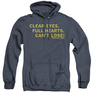 AN OFFCIALLY LICENSED FRIDAY NIGHT LIGHTS CLEAR EYES ADULT UNISEX HEATHER PULLOVER HOODIE NAVY