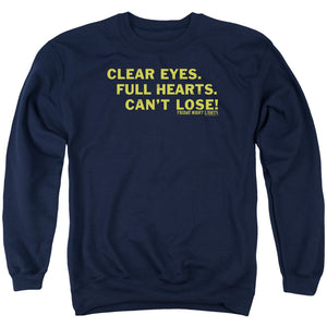 AN OFFCIALLY LICENSED FRIDAY NIGHT LIGHTS CLEAR EYES ADULT UNISEX CREWNECK SWEATSHIRT NAVY