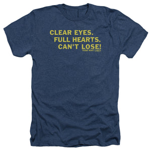 AN OFFCIALLY LICENSED FRIDAY NIGHT LIGHTS CLEAR EYES MEN'S HEATHER T-SHIRT NAVY