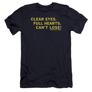 AN OFFCIALLY LICENSED FRIDAY NIGHT LIGHTS CLEAR EYES MEN'S PREMIUM SLIM FIT T-SHIRT NAVY