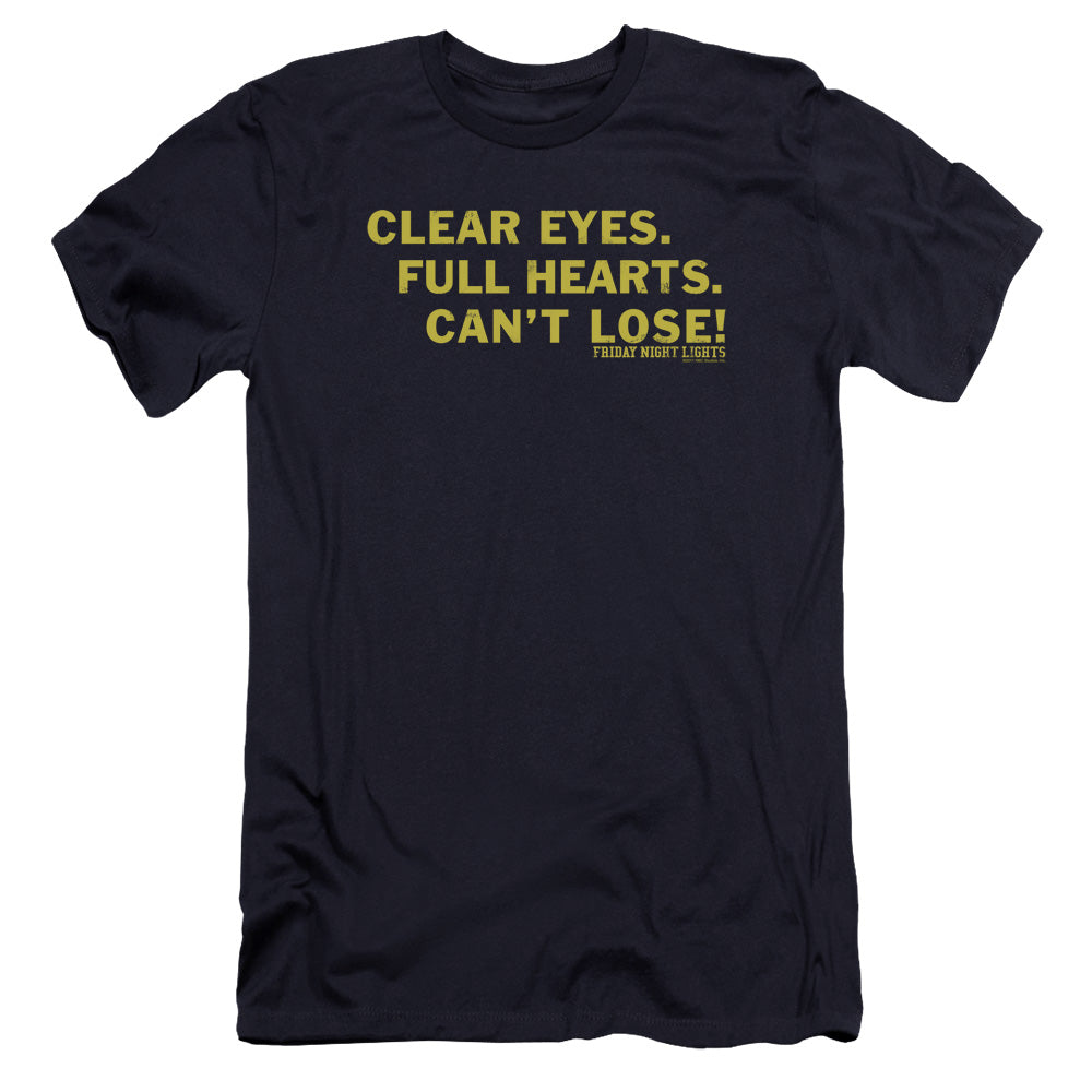 AN OFFCIALLY LICENSED FRIDAY NIGHT LIGHTS CLEAR EYES MEN'S PREMIUM SLIM FIT T-SHIRT NAVY