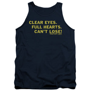 AN OFFCIALLY LICENSED FRIDAY NIGHT LIGHTS CLEAR EYES ADULT UNISEX TANK TOP NAVY