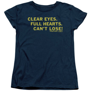 AN OFFCIALLY LICENSED FRIDAY NIGHT LIGHTS CLEAR EYES WOMEN'S REGULAR FIT T-SHIRT NAVY