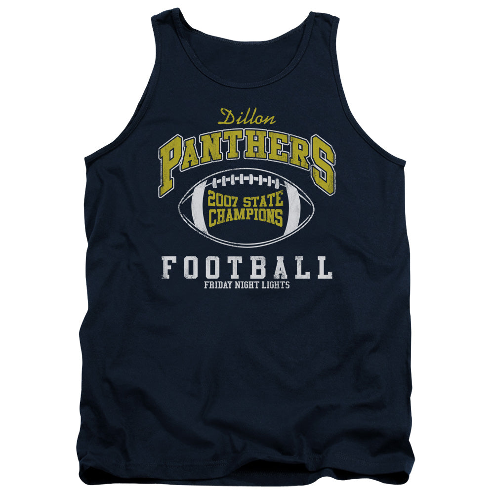 AN OFFCIALLY LICENSED FRIDAY NIGHT LIGHTS STATE CHAMPS ADULT UNISEX TANK TOP NAVY