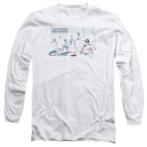 AN OFFCIALLY LICENSED LAW AND ORDER SVU DOMINOS MEN'S LONG SLEEVE T-SHIRT WHITE