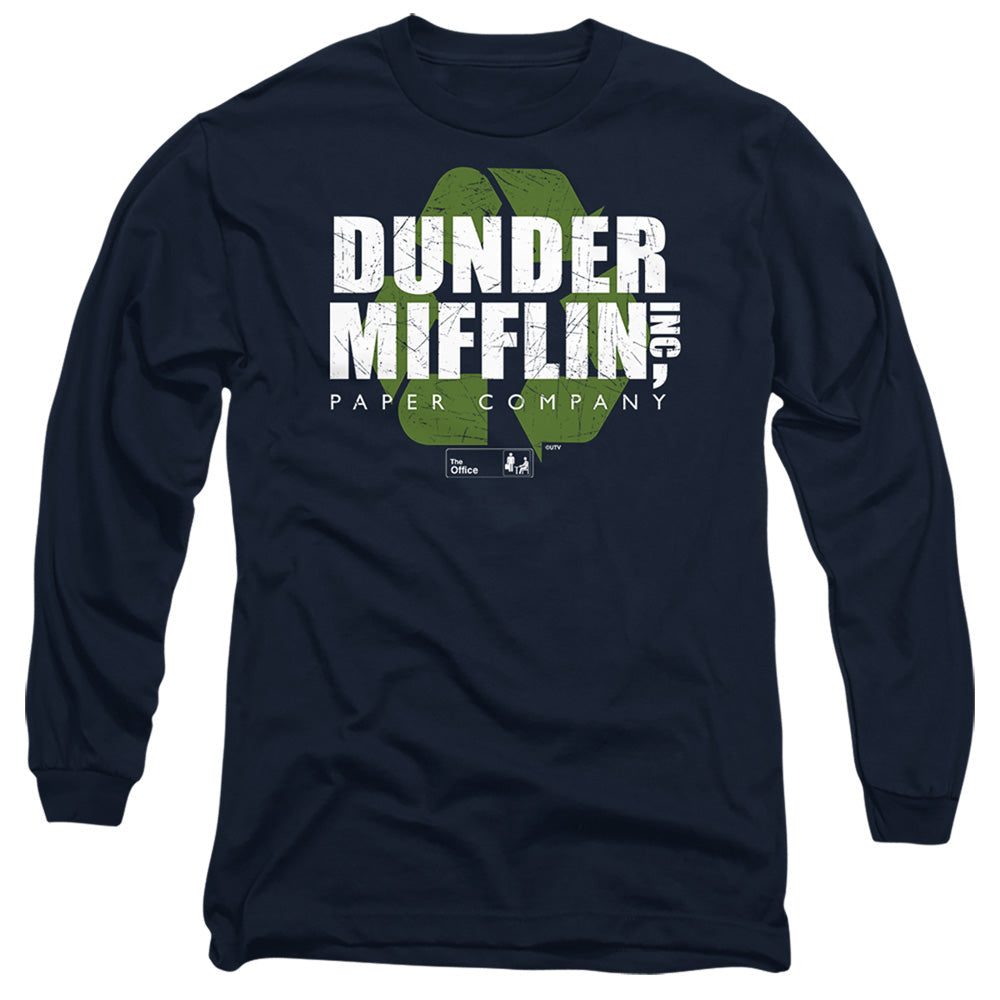 The Office Dunder Mifflin Recycle Logo Licensed Adult Unisex Long Sleeve T-Shirt