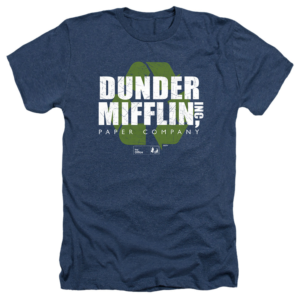 The Office Dunder Mifflin Recycle Logo Licensed Adult Unisex T-Shirt Heather Tee