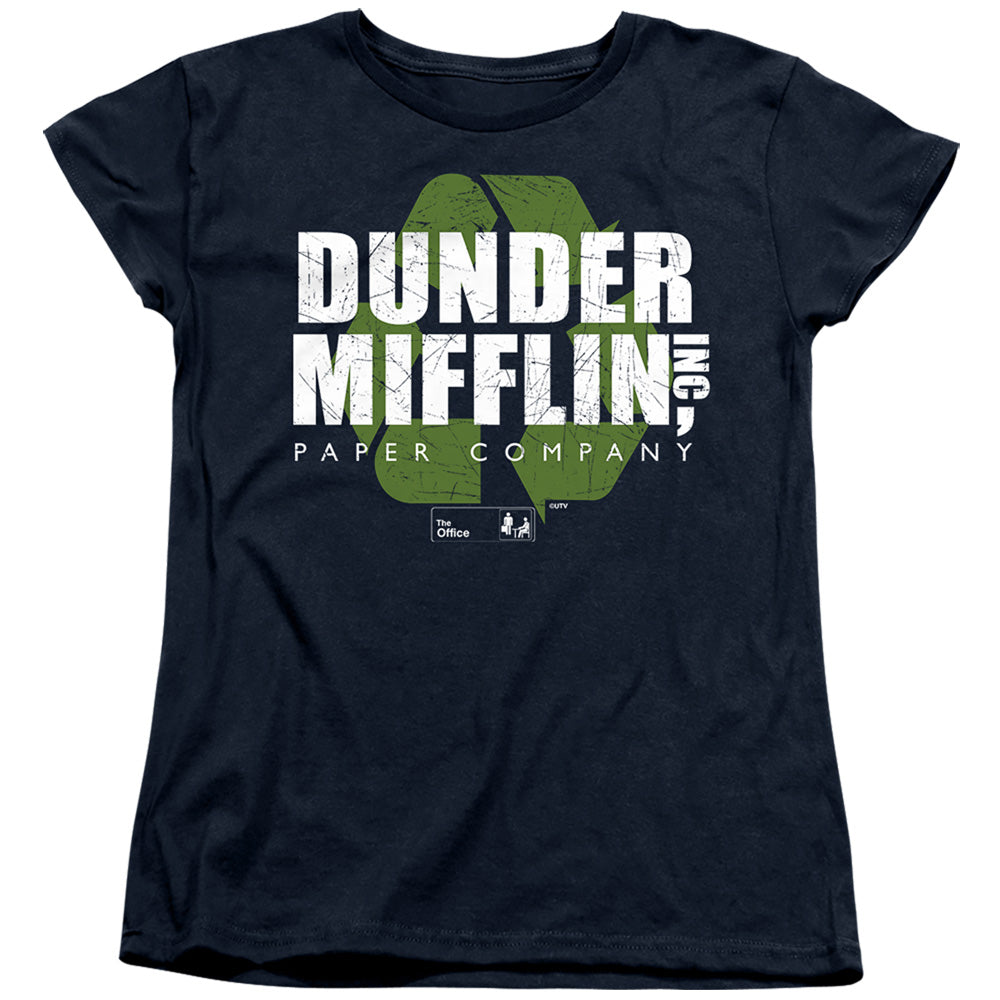 The Office Dunder Mifflin Recycle Logo Licensed Women's T-Shirt Regular Fit