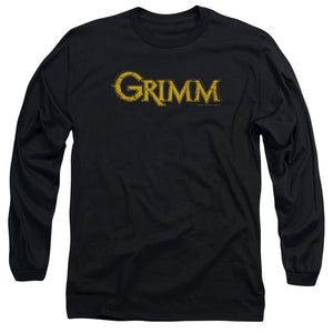 AN OFFCIALLY LICENSED GRIMM GOLD LOGO MEN'S LONG SLEEVE T-SHIRT BLACK