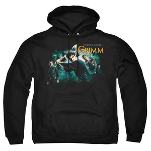 AN OFFCIALLY LICENSED GRIMM STORYTIME IS OVER ADULT UNISEX PULLOVER HOODIE BLACK