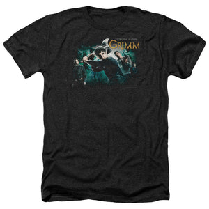 AN OFFCIALLY LICENSED GRIMM STORYTIME IS OVER MEN'S HEATHER T-SHIRT CHARCOAL