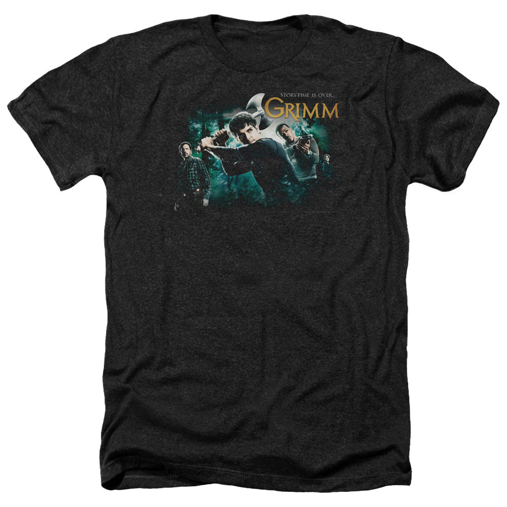 AN OFFCIALLY LICENSED GRIMM STORYTIME IS OVER MEN'S HEATHER T-SHIRT CHARCOAL