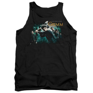 AN OFFCIALLY LICENSED GRIMM STORYTIME IS OVER ADULT UNISEX TANK TOP BLACK