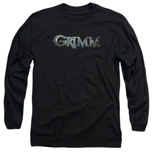 AN OFFCIALLY LICENSED GRIMM BLOODY LOGO MEN'S LONG SLEEVE T-SHIRT BLACK