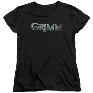 AN OFFCIALLY LICENSED GRIMM BLOODY LOGO WOMEN'S REGULAR FIT T-SHIRT BLACK