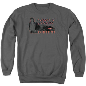 AN OFFCIALLY LICENSED KNIGHT RIDER LADIES KNIGHT ADULT UNISEX CREWNECK SWEATSHIRT CHARCOAL