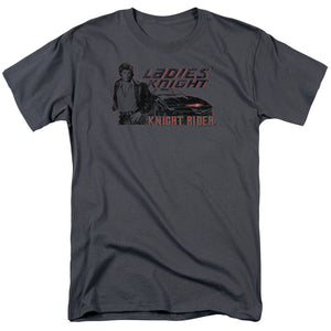 AN OFFCIALLY LICENSED KNIGHT RIDER LADIES KNIGHT MEN'S REGULAR FIT T-SHIRT CHARCOAL