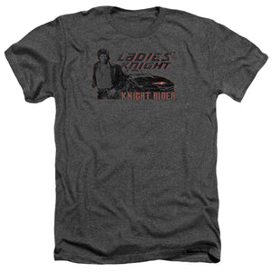 AN OFFCIALLY LICENSED KNIGHT RIDER LADIES KNIGHT MEN'S HEATHER T-SHIRT CHARCOAL