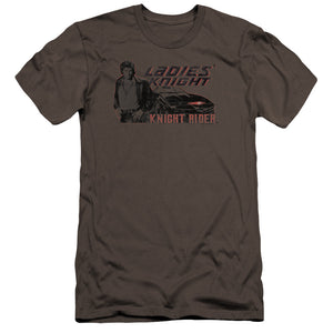 AN OFFCIALLY LICENSED KNIGHT RIDER LADIES KNIGHT MEN'S PREMIUM SLIM FIT T-SHIRT CHARCOAL