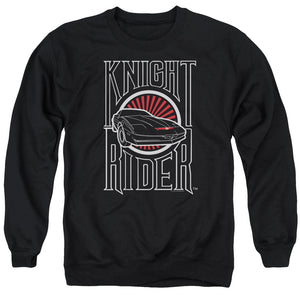 AN OFFCIALLY LICENSED KNIGHT RIDER LOGO ADULT UNISEX CREWNECK SWEATSHIRT BLACK