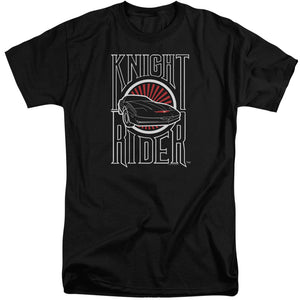 AN OFFCIALLY LICENSED KNIGHT RIDER LOGO MEN'S TALL FIT T-SHIRT BLACK